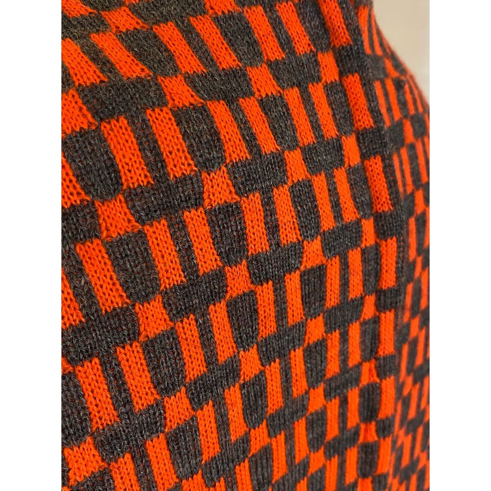 RARE Vintage 1960s Mod orange gray dress with original price tag! Fits 14 - Picture 3 of 9